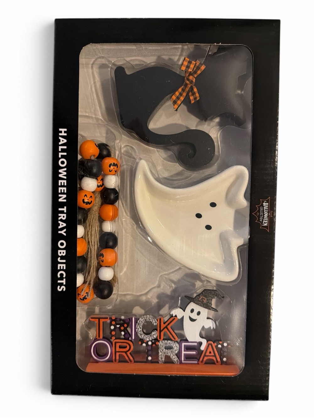 Halloween Ghost & Cat Tray Set - White and Black - Kids Toys